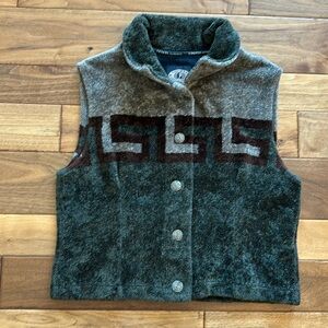Vtg County Classics Navajo Aztec plush fleece vest